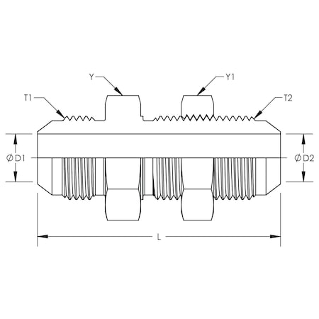 World Wide Fittings JIC Bulkhead Union Stainless Steel With Locknut 2700X08X08SSLN